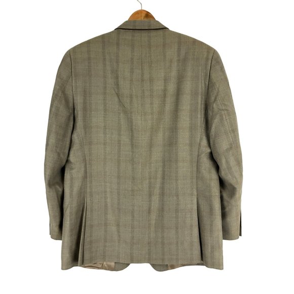 Calvin Klein Men's Size 42R Brown Silk Wool Blend Three-Button Suit Jacket - Picture 2 of 10